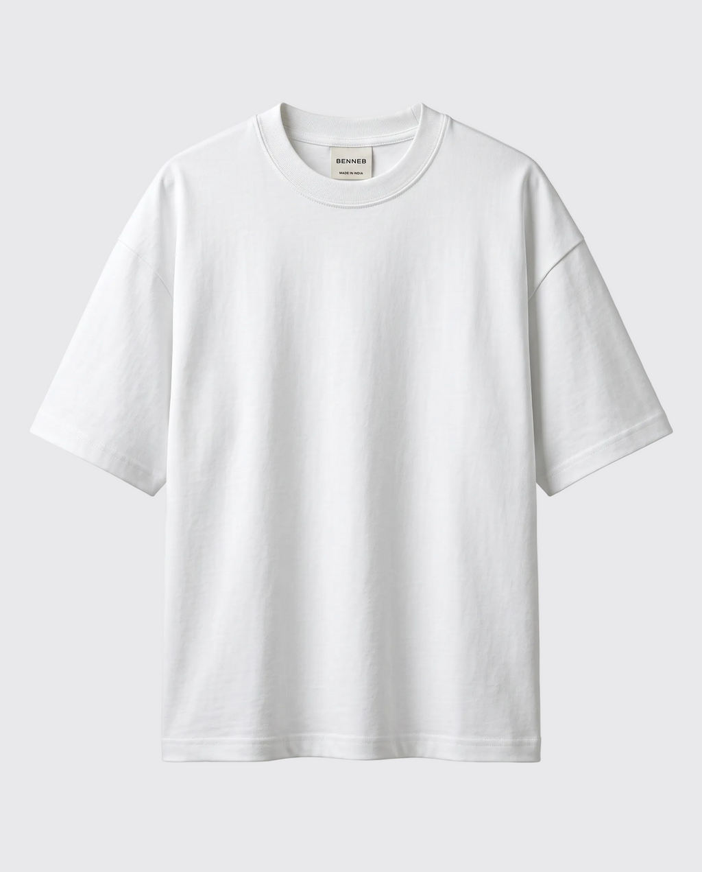 White Drop Shoulder Oversized Tee