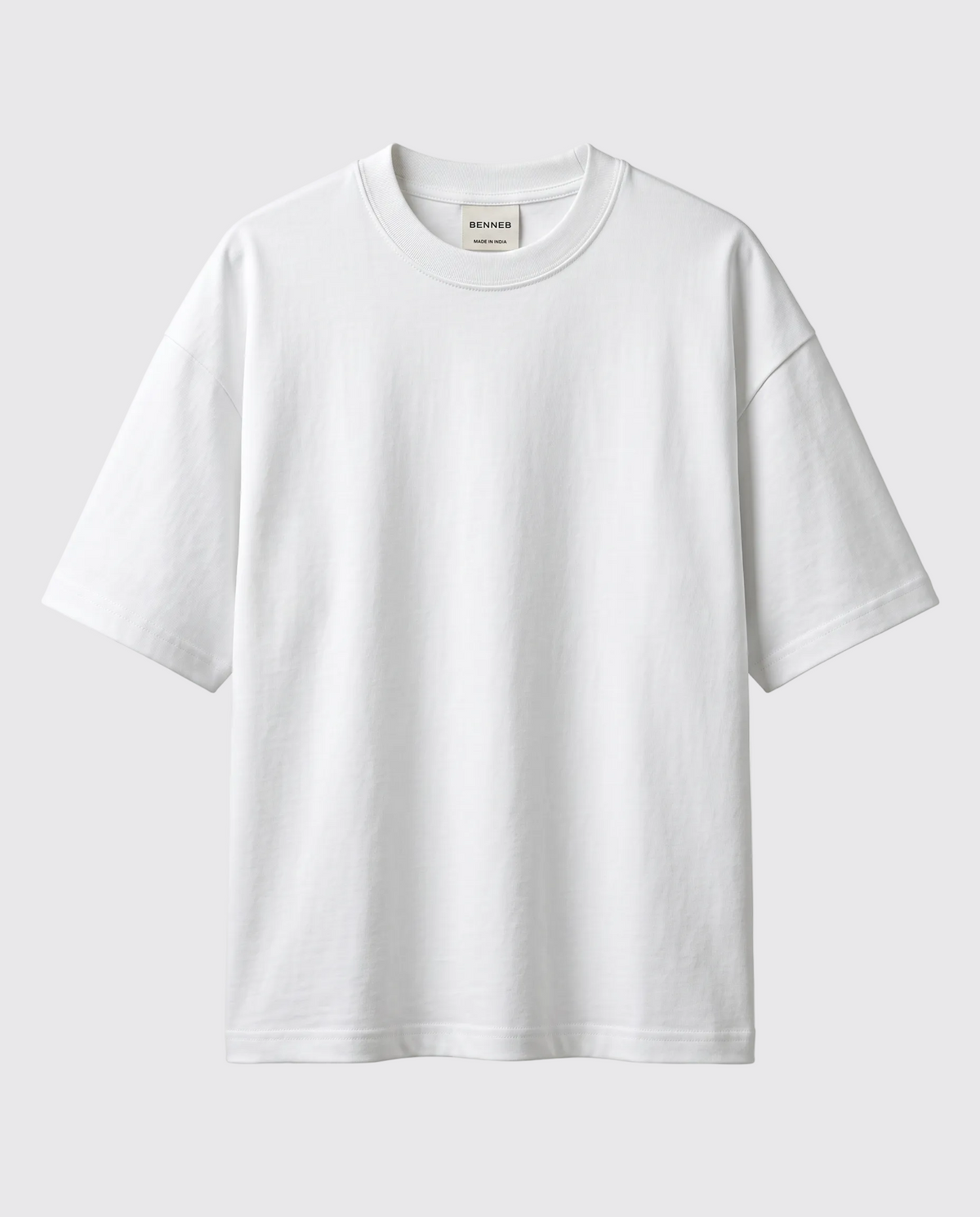 White Drop Shoulder Oversized Tee
