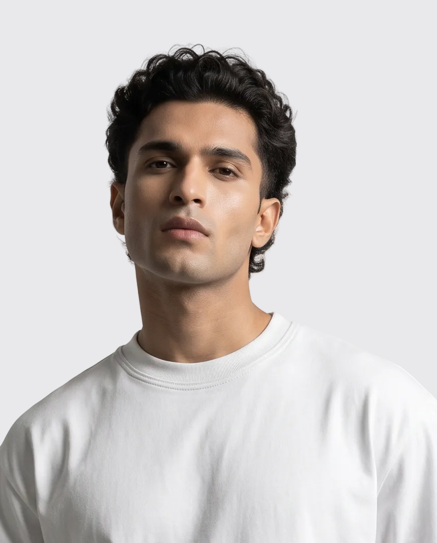 White Drop Shoulder Oversized Tee